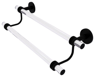 Clearview 18" Double Towel Bar with Dotted Accents, Matte Black