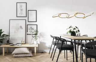 Gold LED loop chandelier