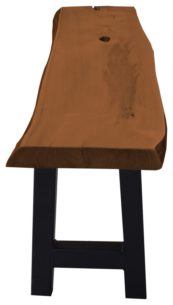 Live Edge Locust Ridgemont Bench, Mushroom Stain, 5 Foot