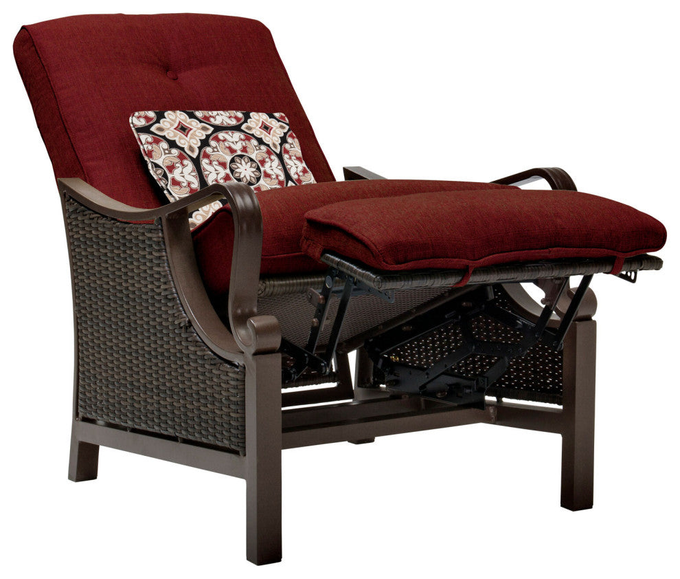 Saratoga Outdoor Luxury Recliner, Crimson Red