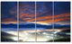 "Fiery Clouds and Lit-up Villages" Landscape Photo Wall Art, 4 Panels, 48"x28"