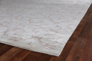 Bamboo Silk Hand-Knotted Light Pink/Ivory Area Rug, 10'x14'