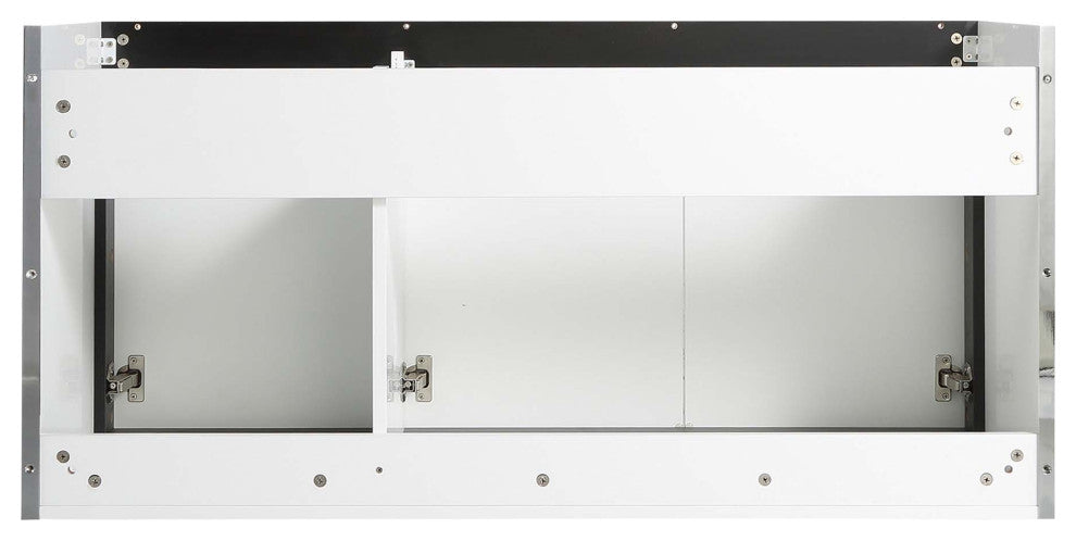 Oakville Wall Mount Bathroom Vanity, White Matte, 48", Chrome Hardware