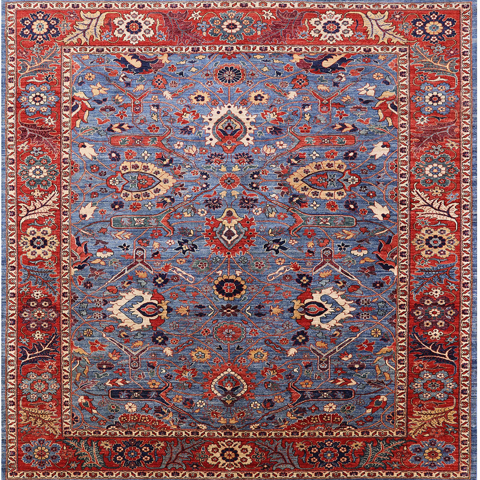 Ahgly Company Indoor Square Mid-Century Modern Area Rugs, 5' Square