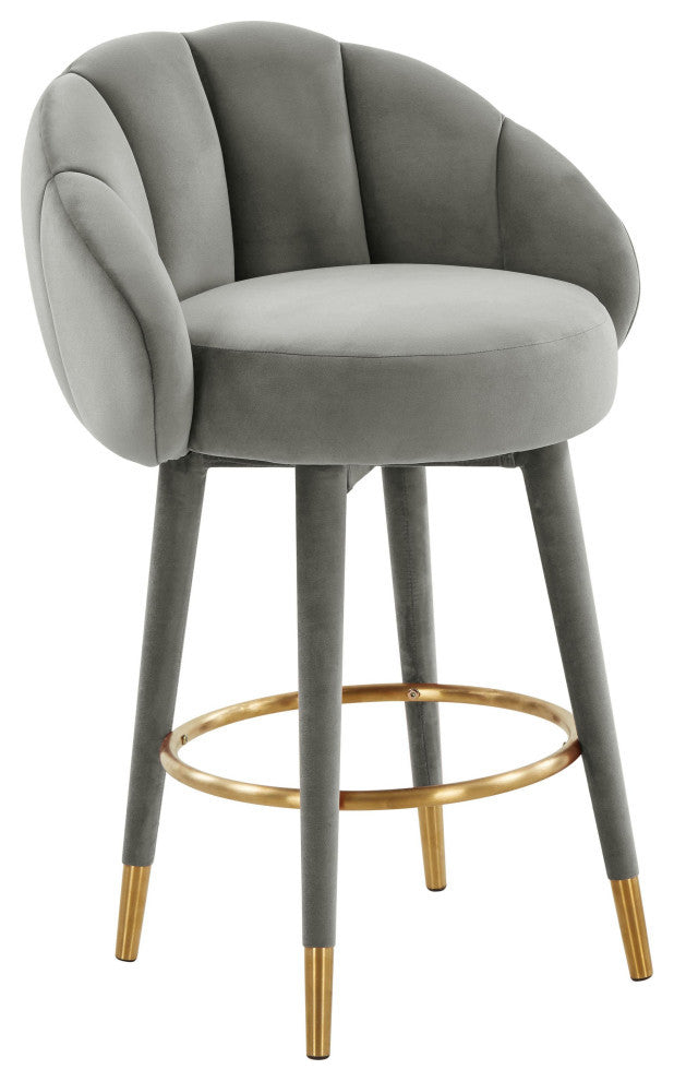 Myla Light Grey Swivel Counter Stool