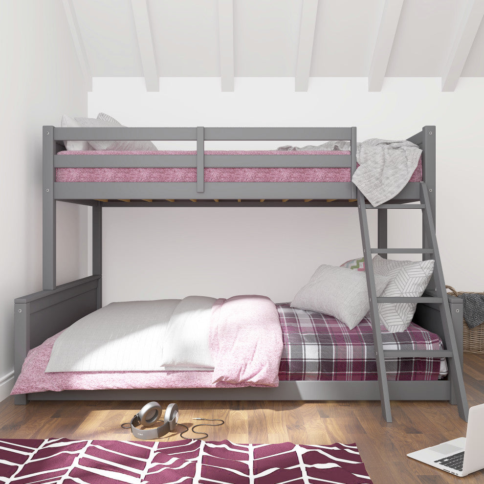 Hillsdale Capri Wood Twin Over Full Size Bunk Bed with Ladder