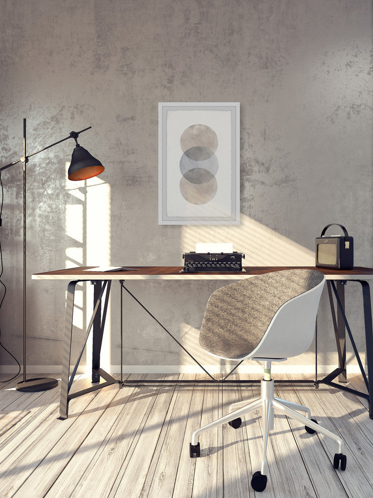 "Muddy Black Circles" Framed Painting Print, 24"x36"