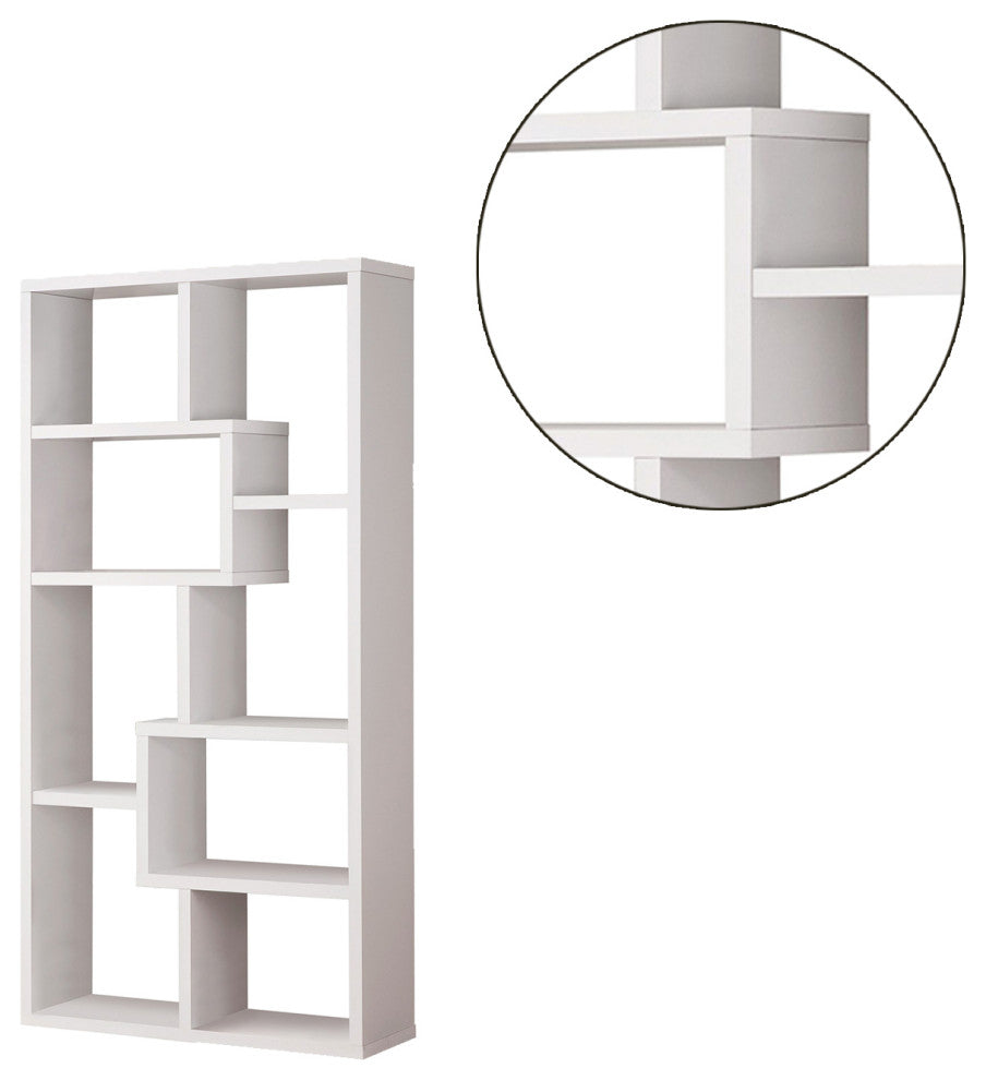 Multiple Cubed Rectangular Bookcase, White