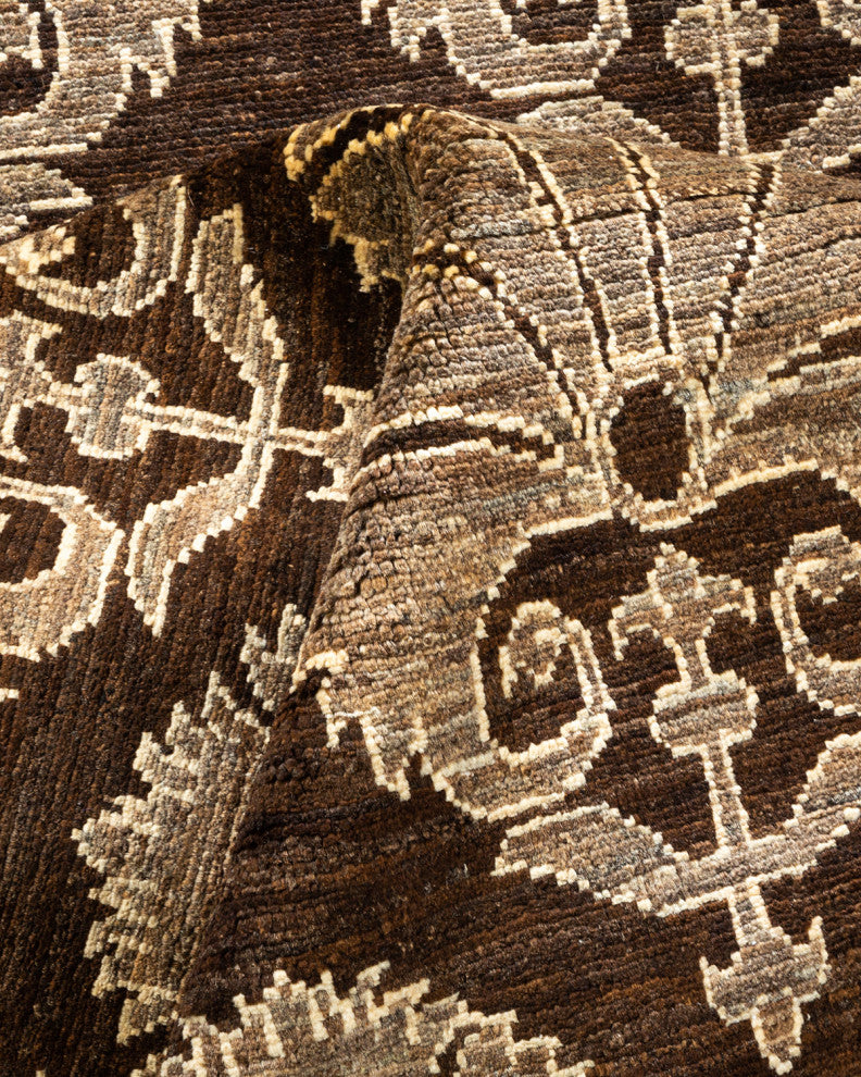 Eclectic, One-of-a-Kind Hand-Knotted Area Rug Brown, 6'10"x10'0"