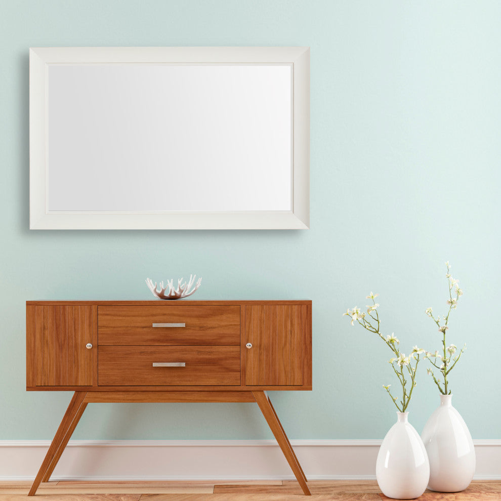 Blanco White Framed Wall Mirror, 30"x40"