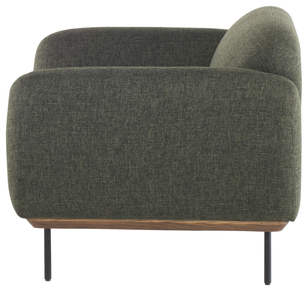 Benson Hunter Green Tweed Fabric Single Seat Sofa