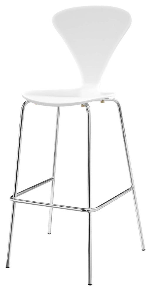 Bar Stool Chair Barstool, Set of 2, Wood, Metal, White, Modern, Bar Pub Bistro