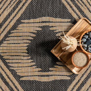 Nuloom Ranya Tribal Indoor/Outdoor Contemporary Area Rug, Dark Grey 8'X10'