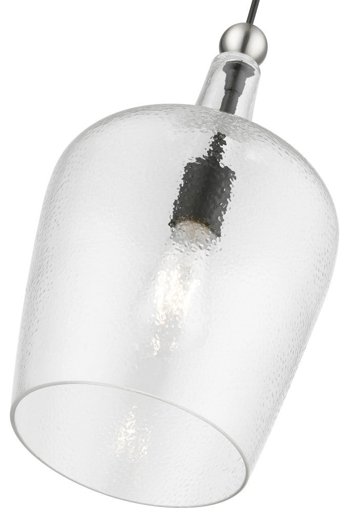 Avery 1 Light Black With Brushed Nickel Accent Single Pendant