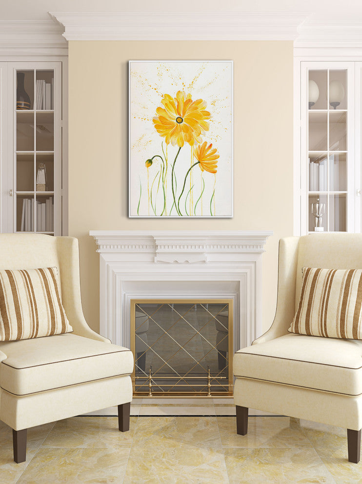 "Flower Shower II" by Julie Joy Floater Framed Print Canvas, 24x36