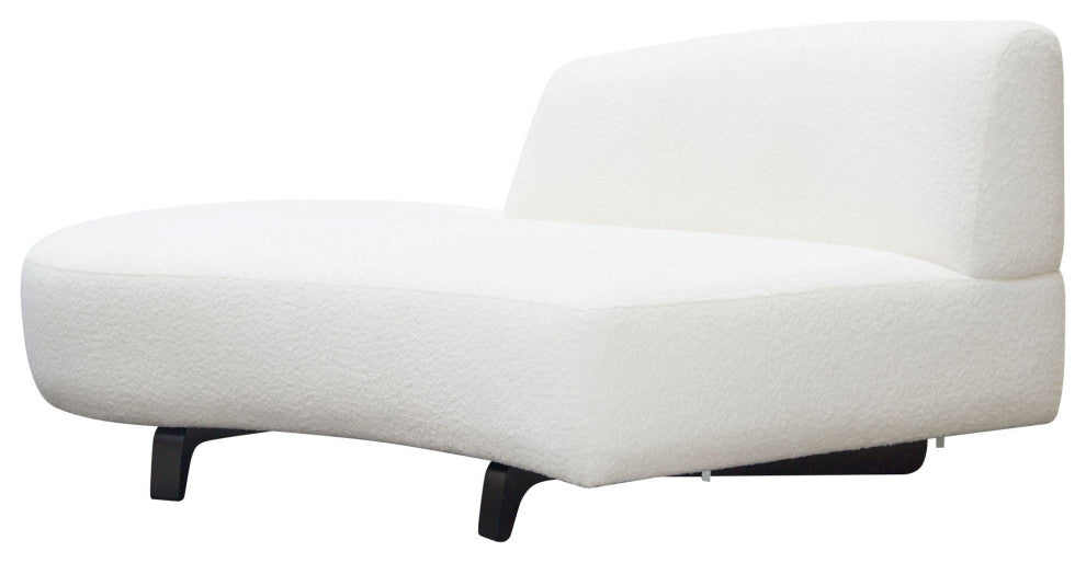 Vesper Curved Armless Left Chaise, White