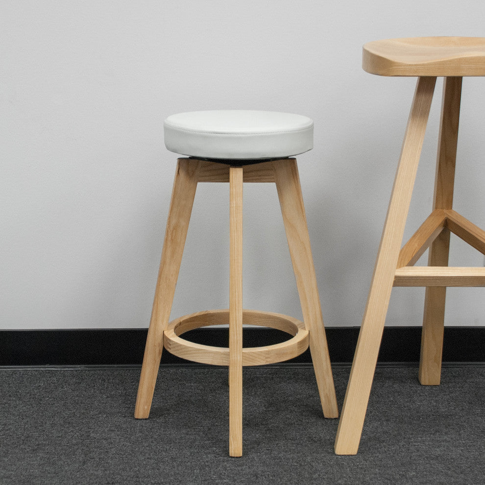 Mod Made Rex Modern Wood Counter Stool, White