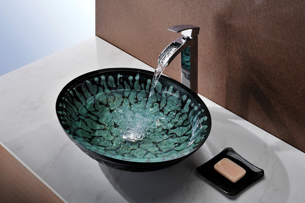 ANZZI Patuvendi Series Deco-Glass Bathroom Vessel Sink