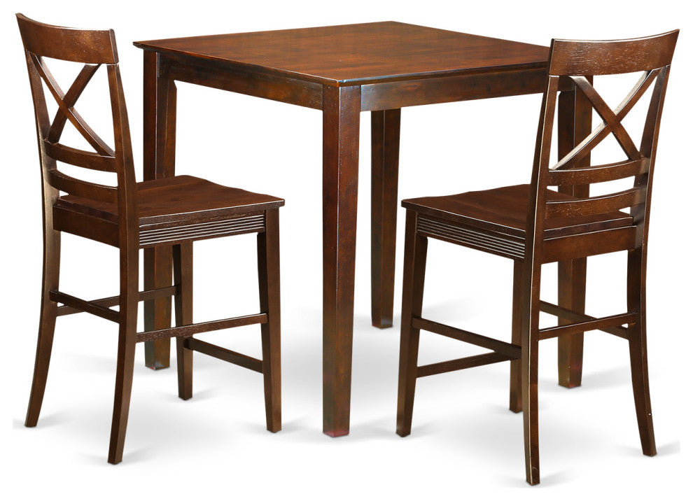 3 Pc Dining Counter Height Set - Counter Height Table And 2 Kitchen Bar Stool