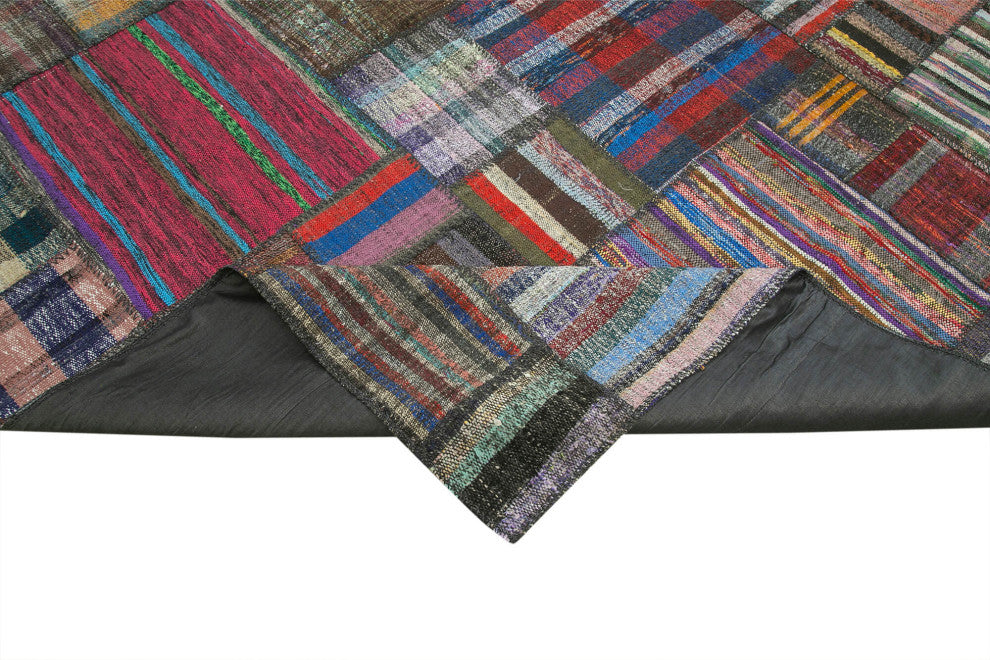 Rug N Carpet - Handmade Oriental 10' 9'' x 13' 3'' Tribal Patchwork Kilim Rug