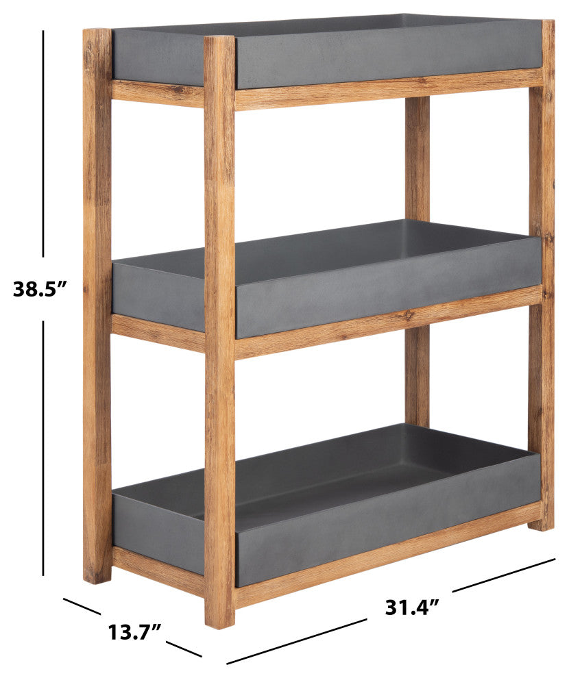 Safavieh Semli Patio Shelf, Natural/Grey