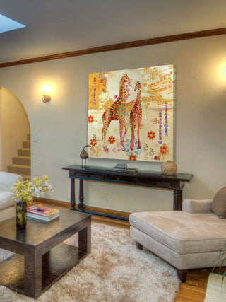 "Giraffes" Painting Print on Canvas by Evelia