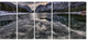"Black Icy Mountain Lake With Snow" Landscape Wall Art, 5 Panels, 60"x28"