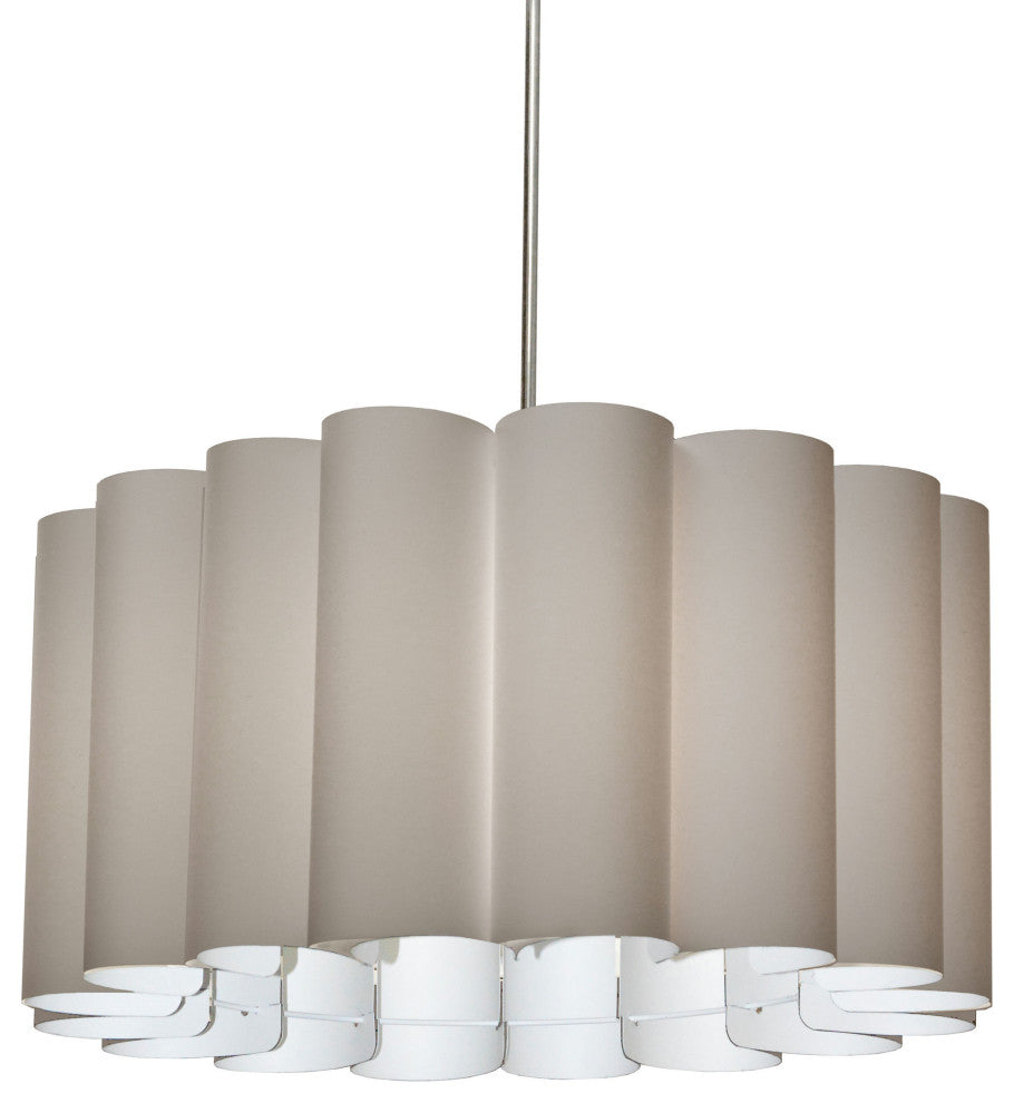 4 Light Sandra Pendant SGlow Latte Polished Chrome