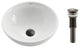 Elavo Ceramic Round Vessel White Sink, PU Drain Oil Rubbed Bronze
