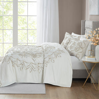 Madison Park Violette 3 Piece Tufted Cotton Chenille Coverlet Set