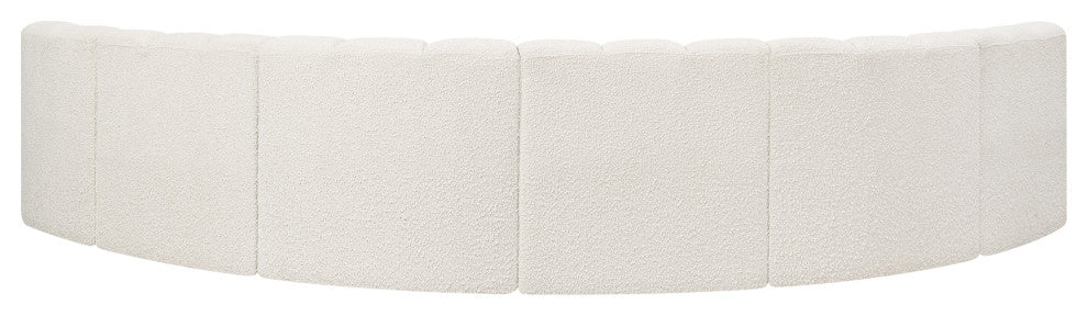 Arc Boucle Fabric Upholstered 6-Pc. U-Shaped Modular Sectional, Cream