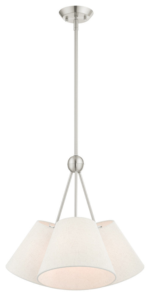 Livex Lighting Prato 3 Light Brushed Nickel Chandelier