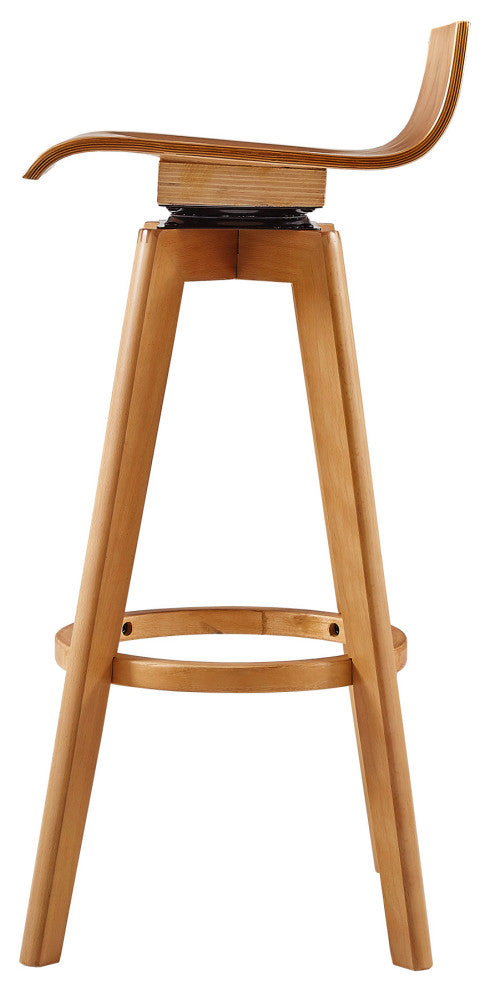 Tori, Mid-Century Modern Swivel Stool, Set of 2, Natural, 29"