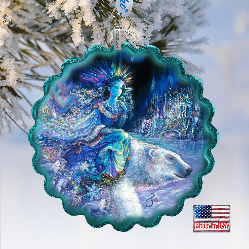 Polar Princess Wreath Glass Ornament