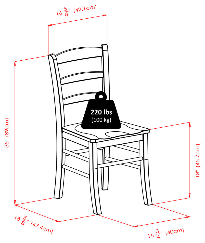Benjamin Ladder-back Chairs, 2-Pc Set, Light Oak