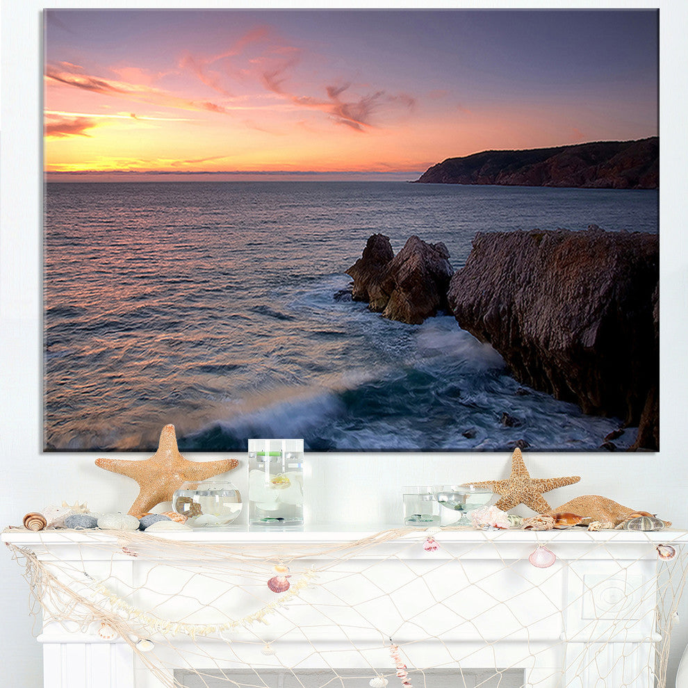 "Winch Natural Park Sintra Cascais" Contemporary Seascape Art Canvas, 40"x30"