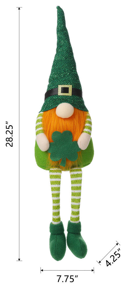 28.25'' Fabric St. Patrick's Gnome Shelf Sitter With Dangling Legs
