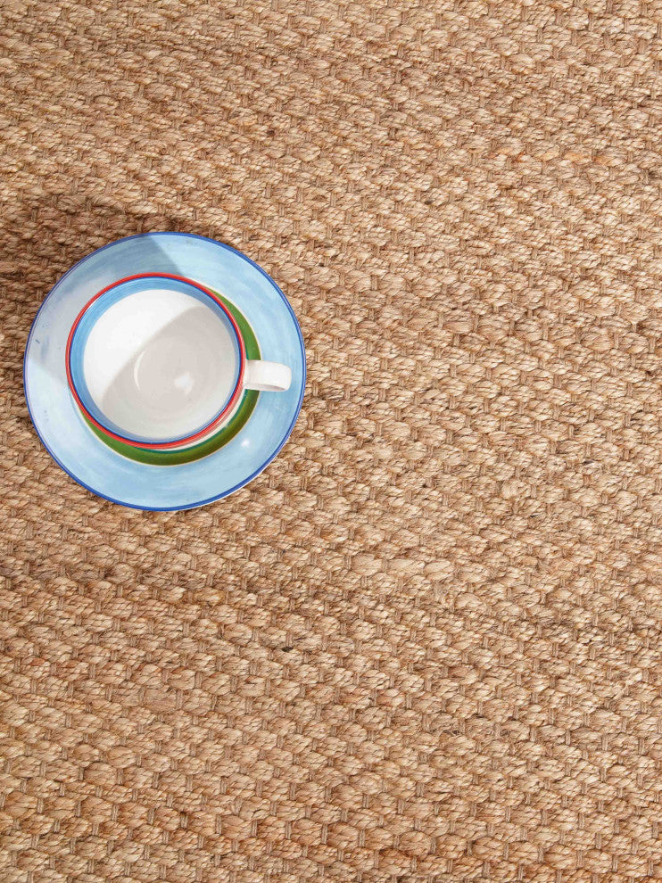 Hand Woven Jute Eco-friendly Area Rug Solid Camel, [Rectangle] 6'x9'