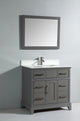 Bathroom Vanity Set With Engineered Marble Top, Gray, LED Sensor Mirror, 36"