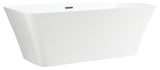 67" Acrylic Freestanding Soaking Bathtub, White/Brushed Nickel