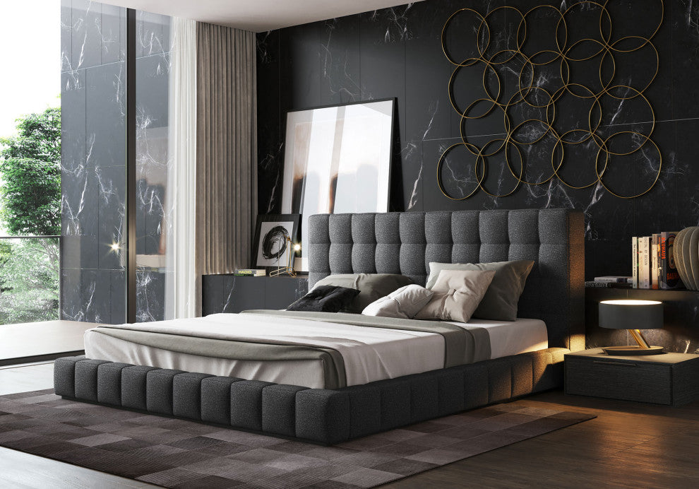 Grafton Bed Carbon Gray Fabric / King