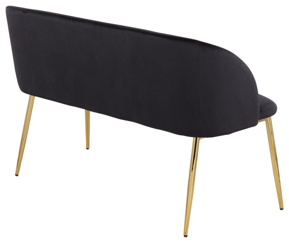 Fran Bench, Gold Steel, Black Velvet