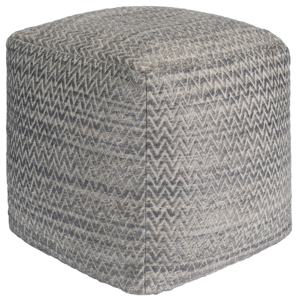 Pasargad Home Galaxy Silk & Wool Grey Pouf
