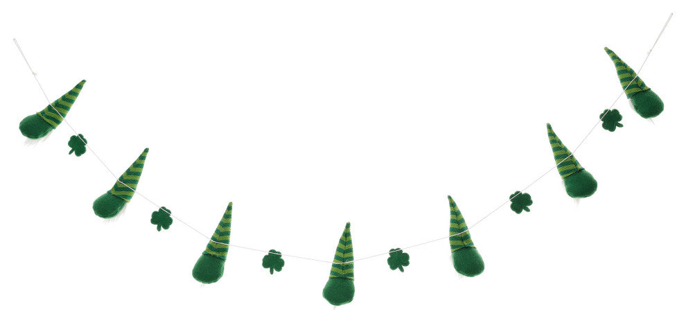 6' Fabric St. Patrick's Gnomes and Shamrocks Garland