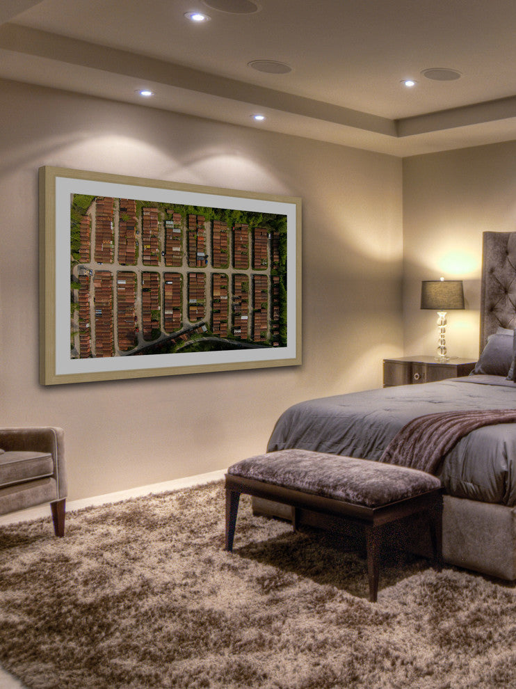 "Boxcars Rows" Framed Print by Karolis Janulis