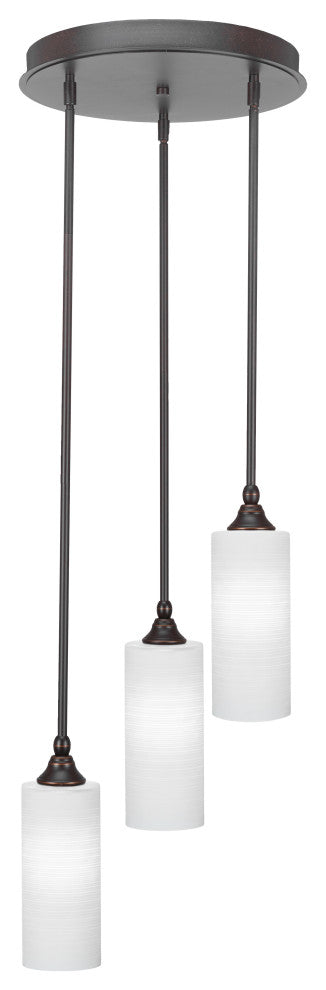 Empire 3-Light Cluster Pendalier, Dark Granite/White Matrix
