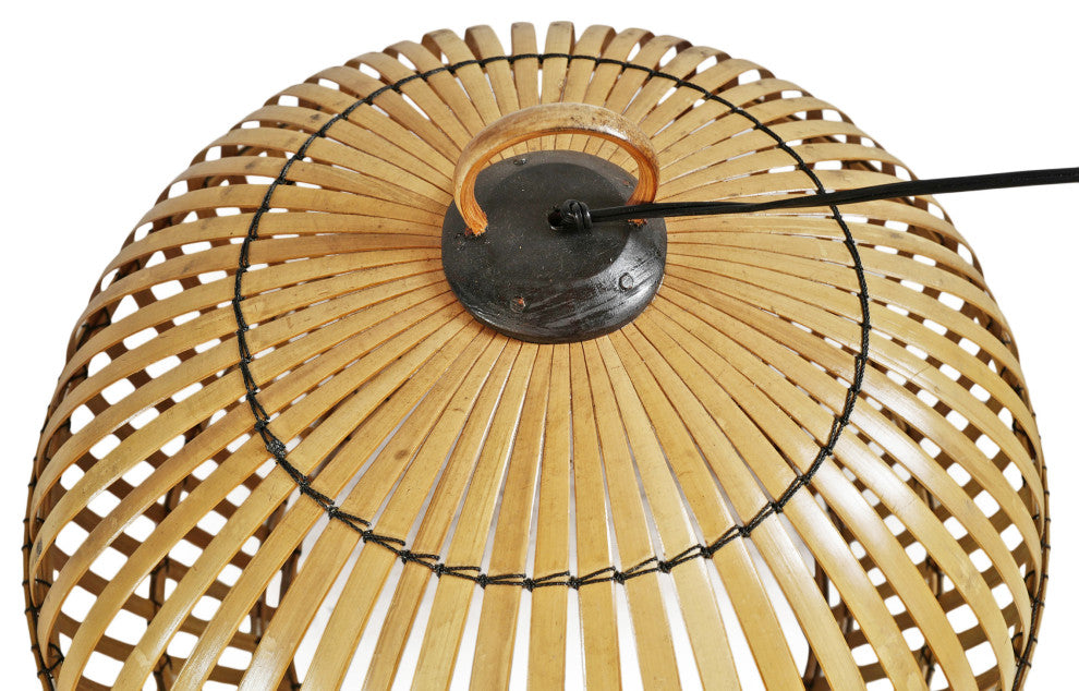 Bamboo Strip Cage Pendant Light