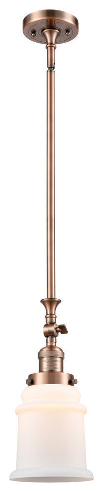 Canton 1-Light Mini Pendant, Antique Copper, Matte White