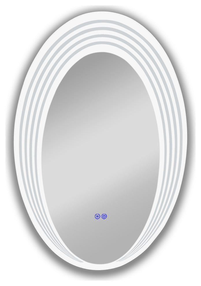 Luminosity Back Lit Oval Touchscreen Led Mirror 36" Height
