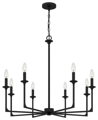 Quoizel PRC5032MBK 8-Light Chandelier, Prescott